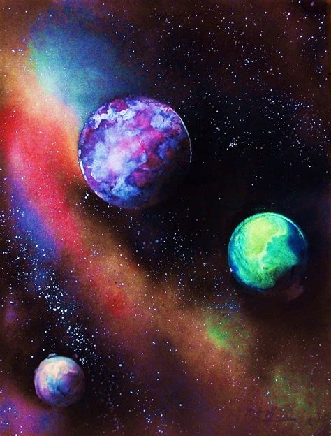 Spray Paint Artwork Space Art Planet