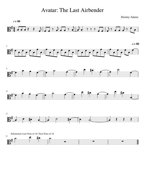 Avatar The Last Airbender Sheet Music For Viola Download Free In Pdf