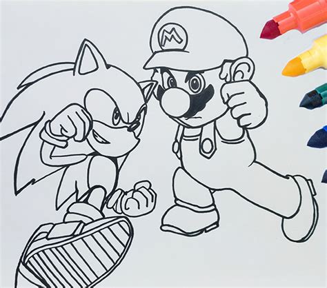 Sonic And Super Mario Coloring Pages How To Draw