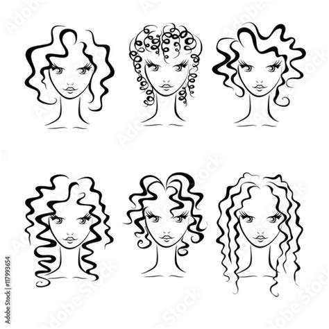 hairstyles for curly hair fashionable hairstyles vector stock image and royalty free vector
