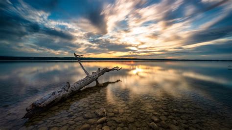 2560x1440 Lake View At Sunset 1440p Resolution Wallpaper Hd Nature 4k