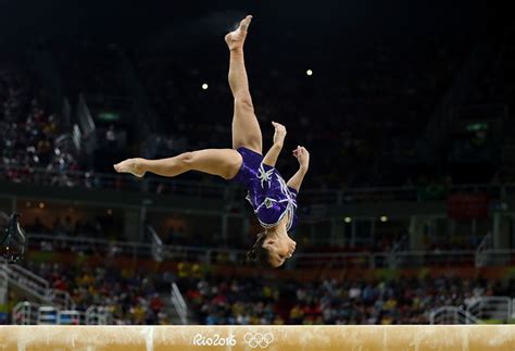 Vault, uneven bars, balance beam and floor exercise. Rio Olympics Balance Beam Gymnastics