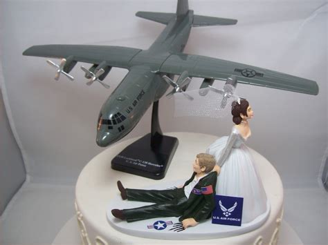 Military Us Air Force Wedding Cake Topper With C 130 Hercules Etsy