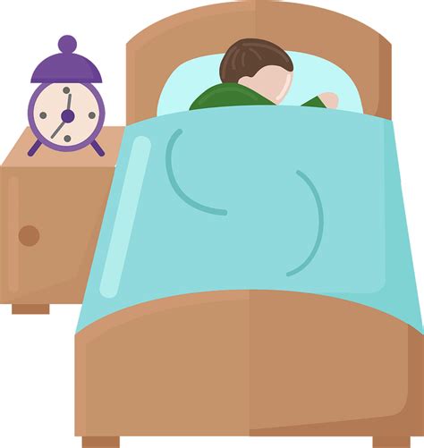 Man Sleeping In Bed Clipart