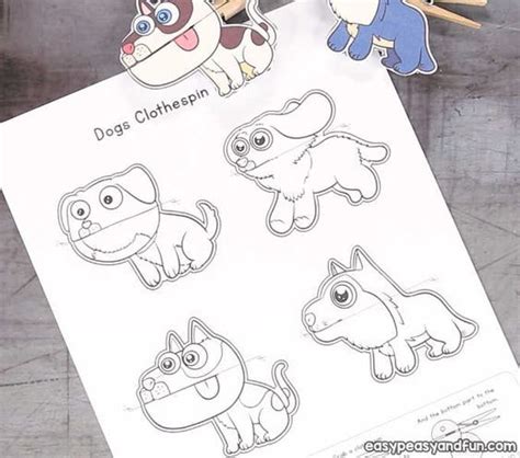 Dog Clothespin Puppets Free Printable
