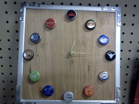 Beer Bottle Cap Clock Beer Bottle Cap Beer Caps Diy Wall Clock Ideas