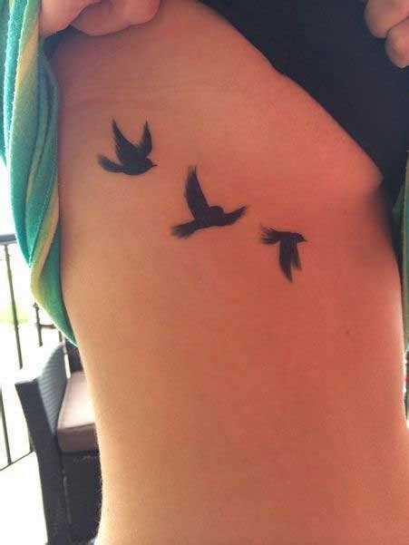 Flying Birds Tattoo On Ribs