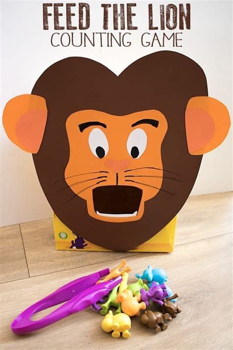 Diy Feed The Lion Counting Game For Toddlers