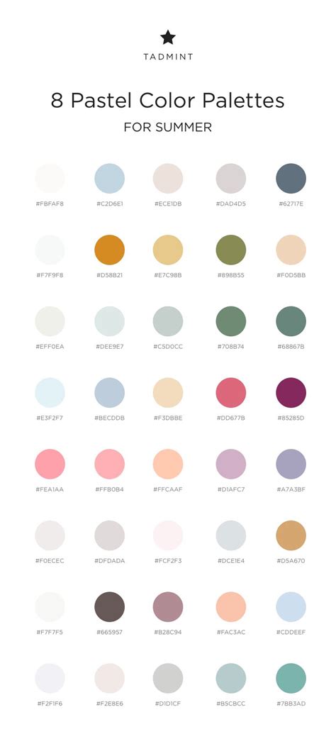 Soft Aesthetic Color Palette With Hex Codes Looking For Color