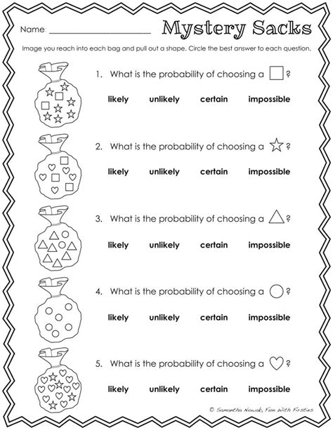 Free Printable Probability Worksheets 2nd Grade
