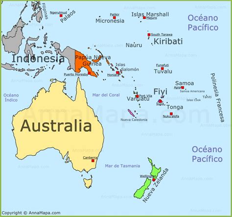 Mapas Fisicos De Africaasia Y Oceania Con Sus Paises Y Capitales