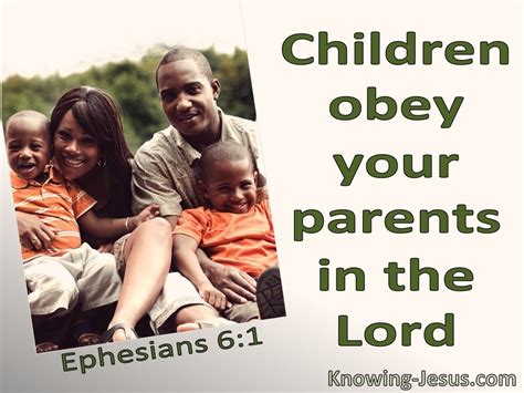Ephesians 61 Children Obey Your Parents Green