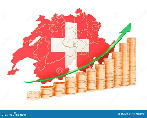 Economic Growth In Switzerland Concept 3d Rendering Stock Illustration