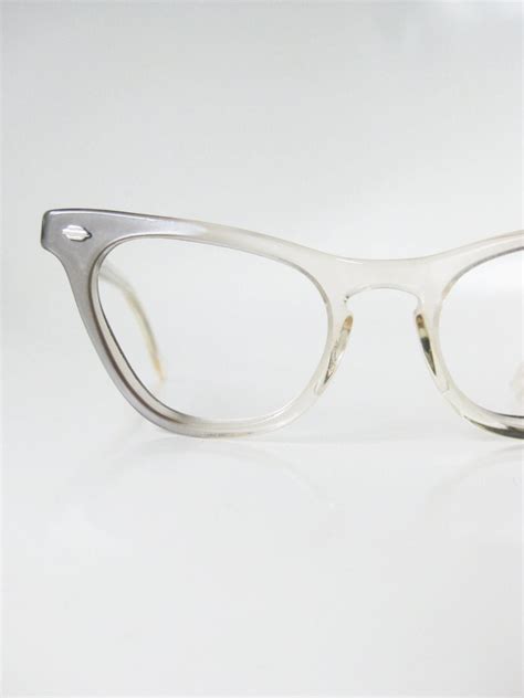 Cat Eye Blue Clear Glasses Womens 1960s Cateye By Oliverandalexa