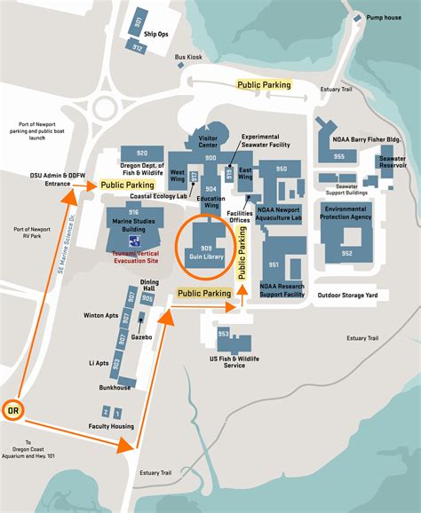 Hatfield Marine Science Center Campus Map Guin Library Oregon State