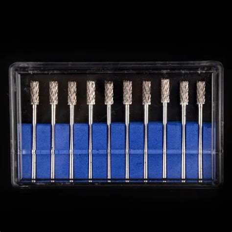 10 PCS Dental Lab Polishing Drills Assorted Tungsten Steel Carbide Burs