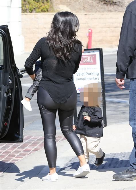Kim Kardashian Shows Off Her Booty In Black Leather Pants Leaving The