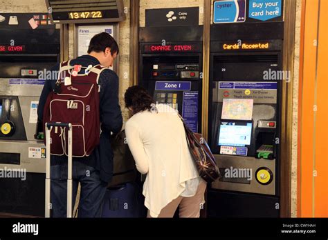 Ticket Machines At London Underground Station Stock Photo Alamy