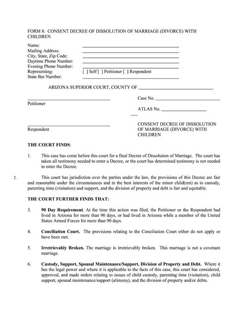 Consent Decree For Divorce Fill Online Printable Fillable Blank
