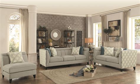 Temptation Light Grey Living Room Set From Homelegance