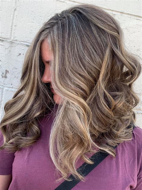 The best medium length haircuts for thin hair include bangs. www.beautybysarahcarr.com dark medium brown highlights and lowlights slight aline blonde | Brown ...