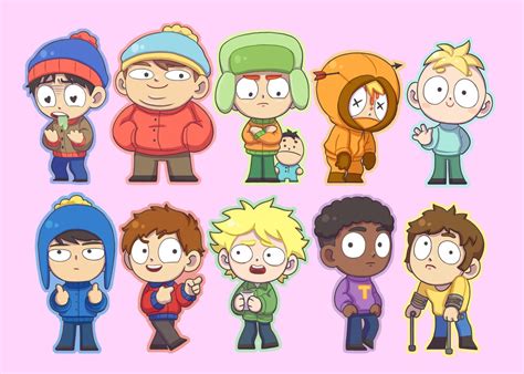 South Park Stickers brillantes stan kyle cartman kenny Etsy España