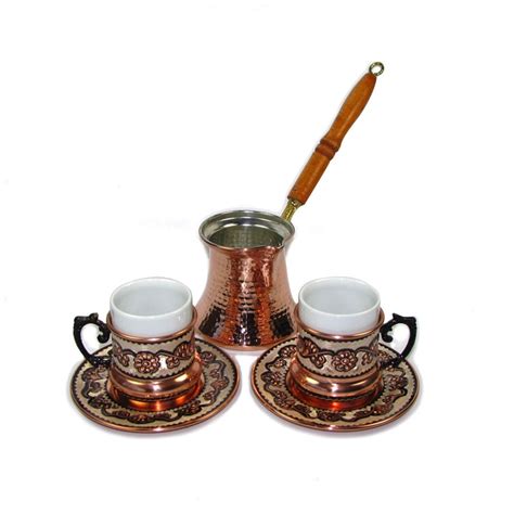 Turkish Coffee Set For Two Double Size Plain Turkish Coffee Set My