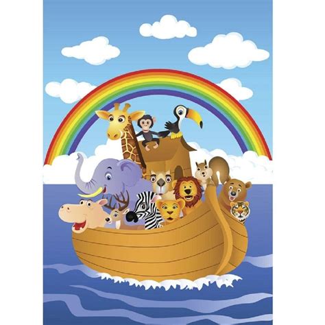 Noah S Ark Fabric Panel Multi Etsy Noahs Ark Noah S Ark Nursery Drawings