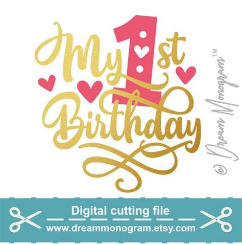 My First Birthday Svg One Baby Birthday 1st Birthday One | Etsy