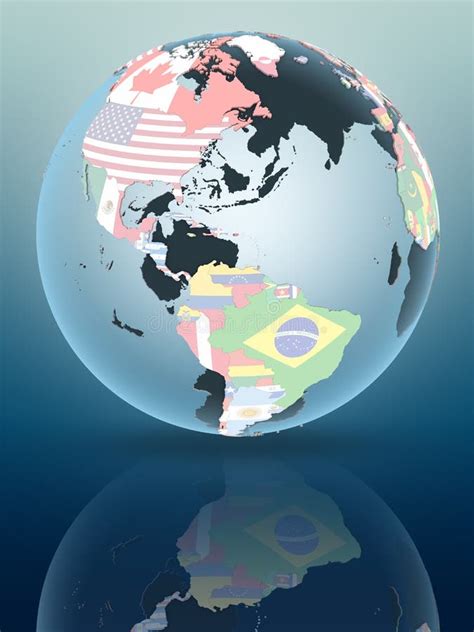 Puerto Rico On Globe With Flags Stock Image Image Of Globe
