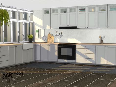 Xenon Kitchen Found In Tsr Category Sims 4 Kitchen Sets Sims 4