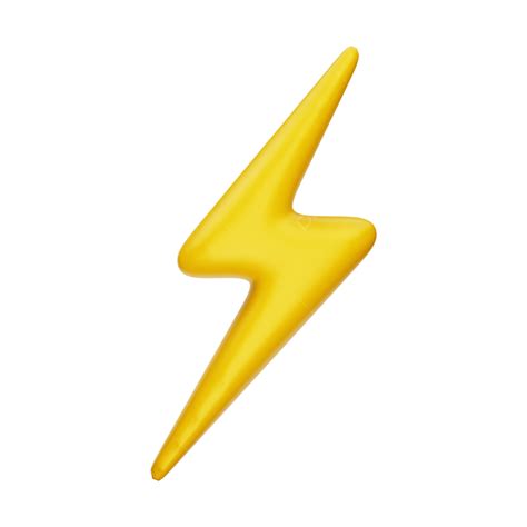 Yellow Lightning Bolt 3d Icon Render Yellow Lightning Bolt Lightning
