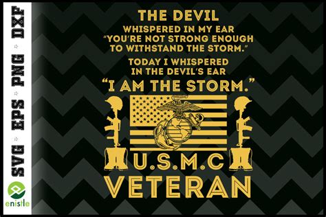 Usmc Veteran I Am The Storm By Enistle Thehungryjpeg