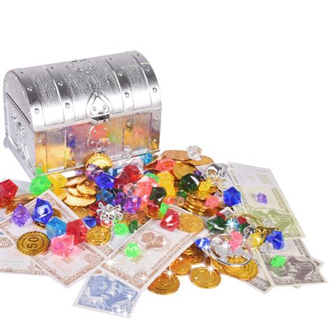 Doldoly Plastic Gold Treasure Coins Captain Pirate Party Pirate Chest