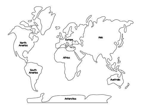 Ausmalbild Kontinente Weltkarte Kontinente Umrisse Hier Kannst Du