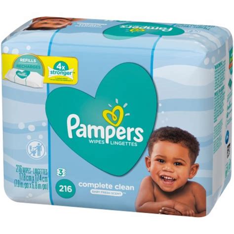 Pampers Complete Clean Baby Fresh Scent Baby Wipes Refill Packs 3 Ct