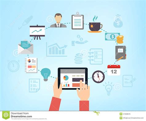 Organizing Business Meeting Or Productivity Management Stock Vector