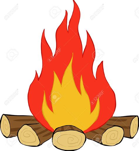 Cartoon Fire With Logs An Image Of A Cartoon Camfire With Logs And