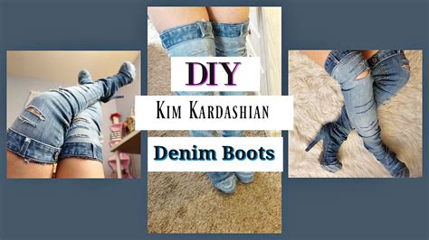 Diy denim boots tutorial (super easy!) video clip. DIY Kim Kardashian Inspired Denim Boots | pinkcyndixo ...