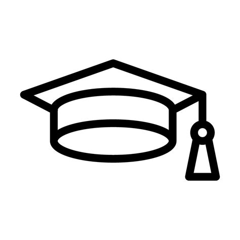 Graduation Hat Vector Thick Line Icon For Personal And Commercial Use