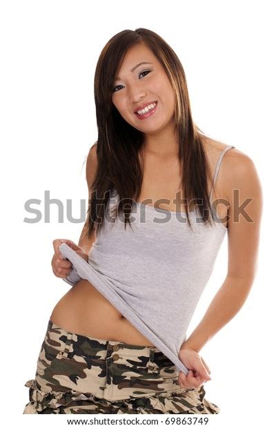 Young Attractive Oriental Teen Girl Smiling Stock Photo