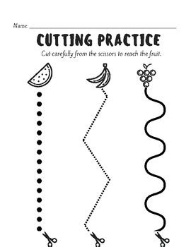 Free printable cutting skills worksheets download. Cutting Practice Worksheet by Sirrah Elliott | Teachers Pay Teachers