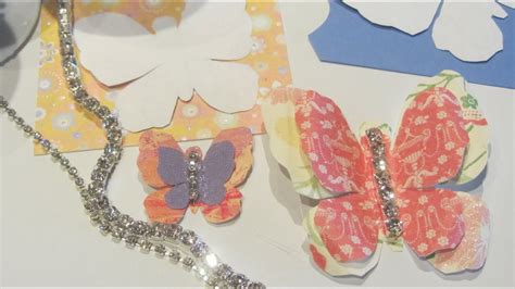 How To Make Scrap Book Paper Butterfly Embellishment Craft