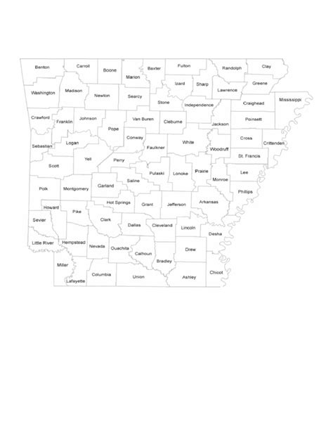 Arkansas County Map With County Names Free Download
