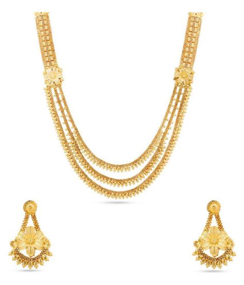 Kalyani Covering 21k Gold Plated Long Necklace Set For Women And Girls