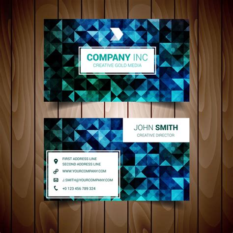 Blue And Green Abstract Corporate Business Card Vectors Graphic Art