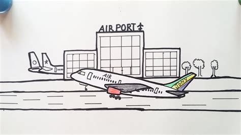 Airport Drawing For Kids How To Draw An Airport Youtube Not Only