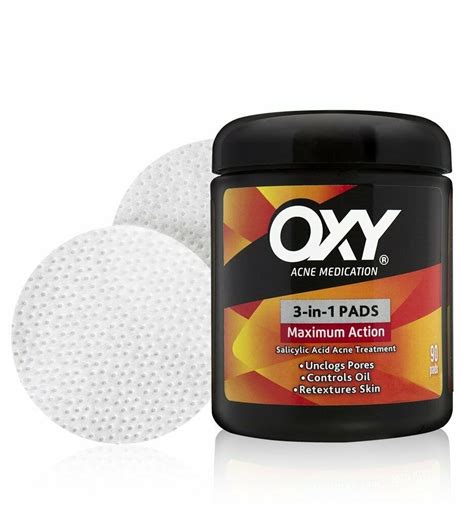Oxy Maximum Action 3 In 1 Treatment Pads Acne Medication 90 Count 3 Pack