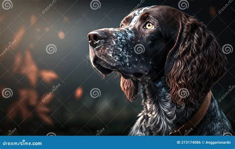 Portrait Of A Great Brown Dog Look Up Stock Photo Image Of Brown