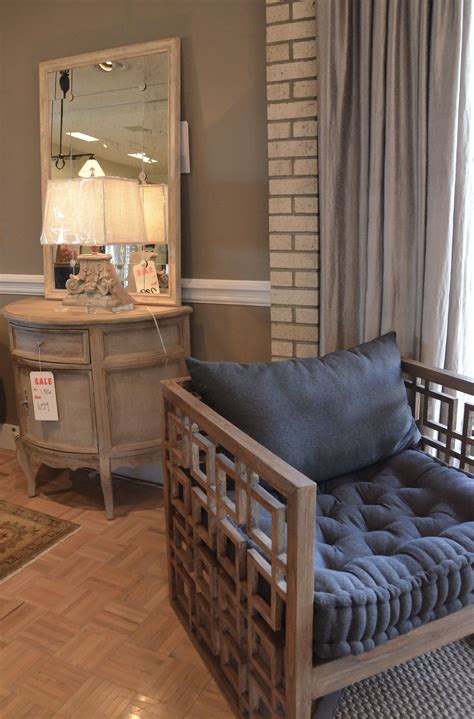 Rated 5 out of 5 stars. Wooden armchair with slate linen cushions.